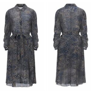 Kobi Halperin “Morgan” Animal Print 100% Silk belted dress